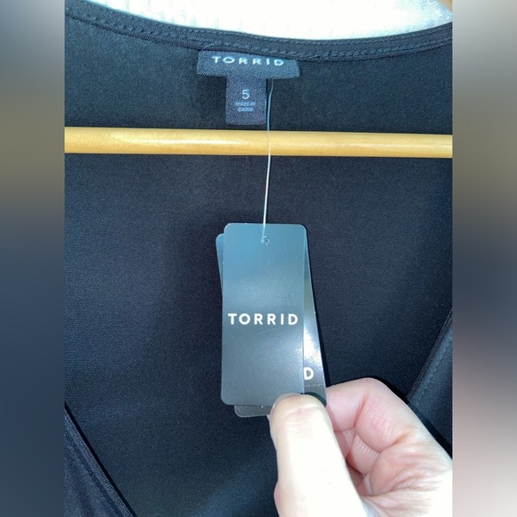 Women’s Tea Length Studio Knit Deep V Bodycon black Dress size 5X - Picture 3 of 12